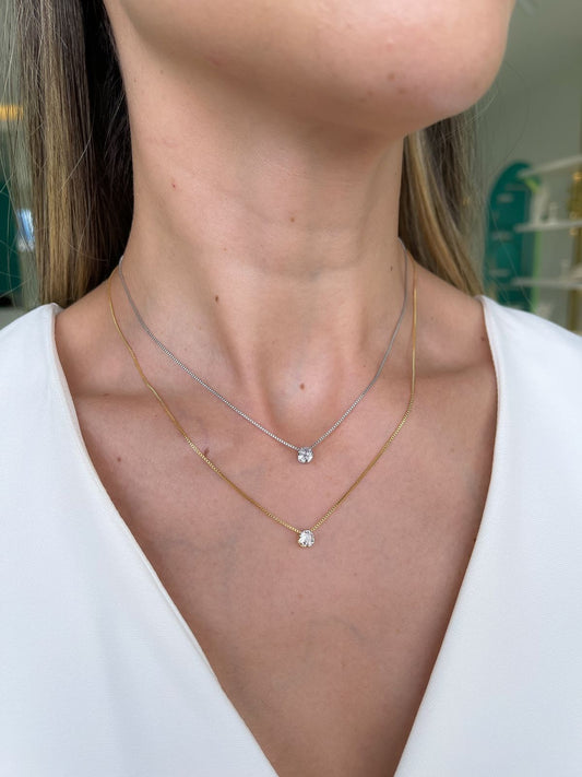 Ponto Luz White Rhodium Necklace